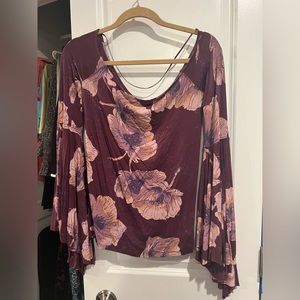 Free People bell sleeve top